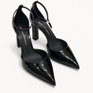 Salvadore Ferragamo patented leather pointed toe women pumps size 10
